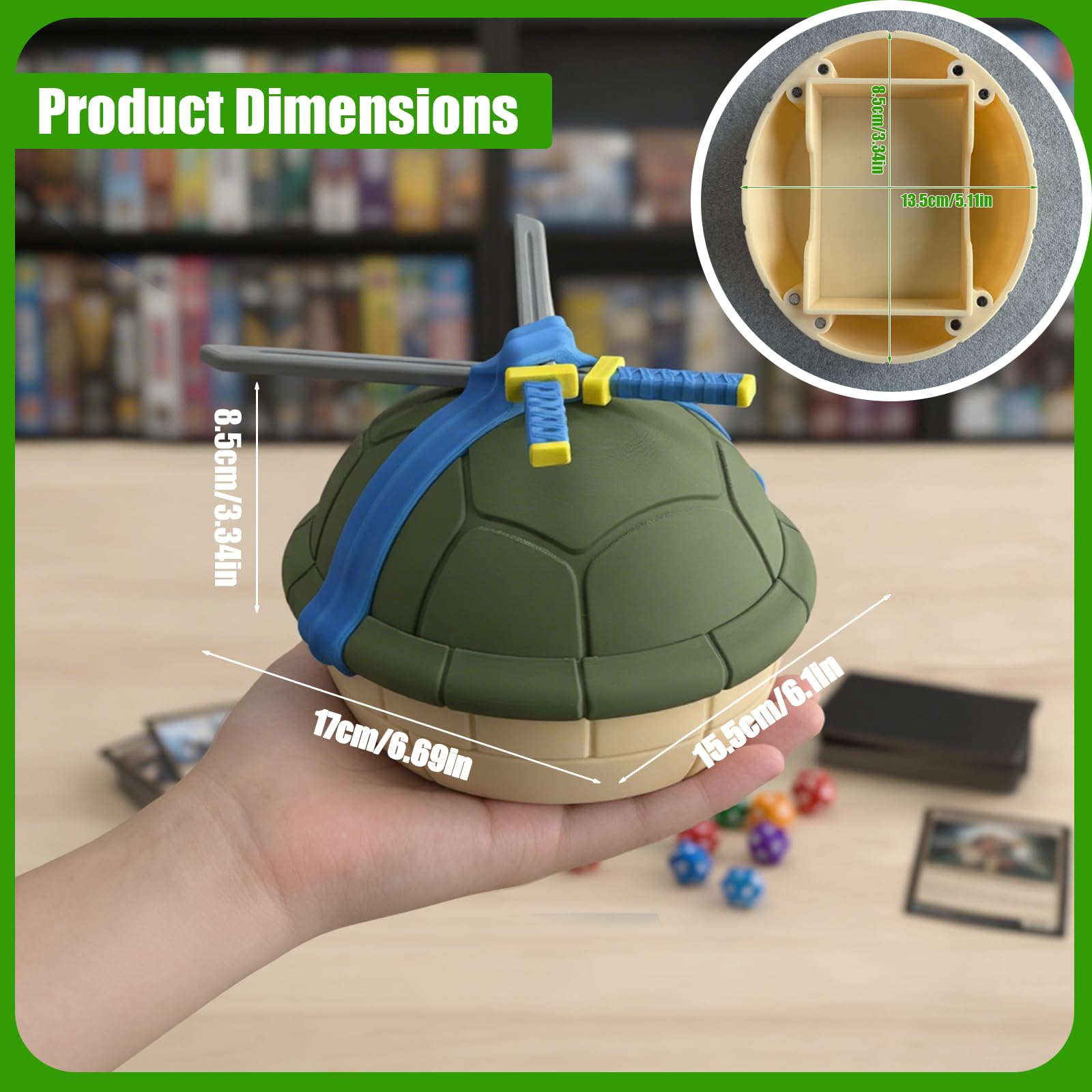 Amazon.com: Turtle Shell Deck Box for MTG | Card Storage with Dice