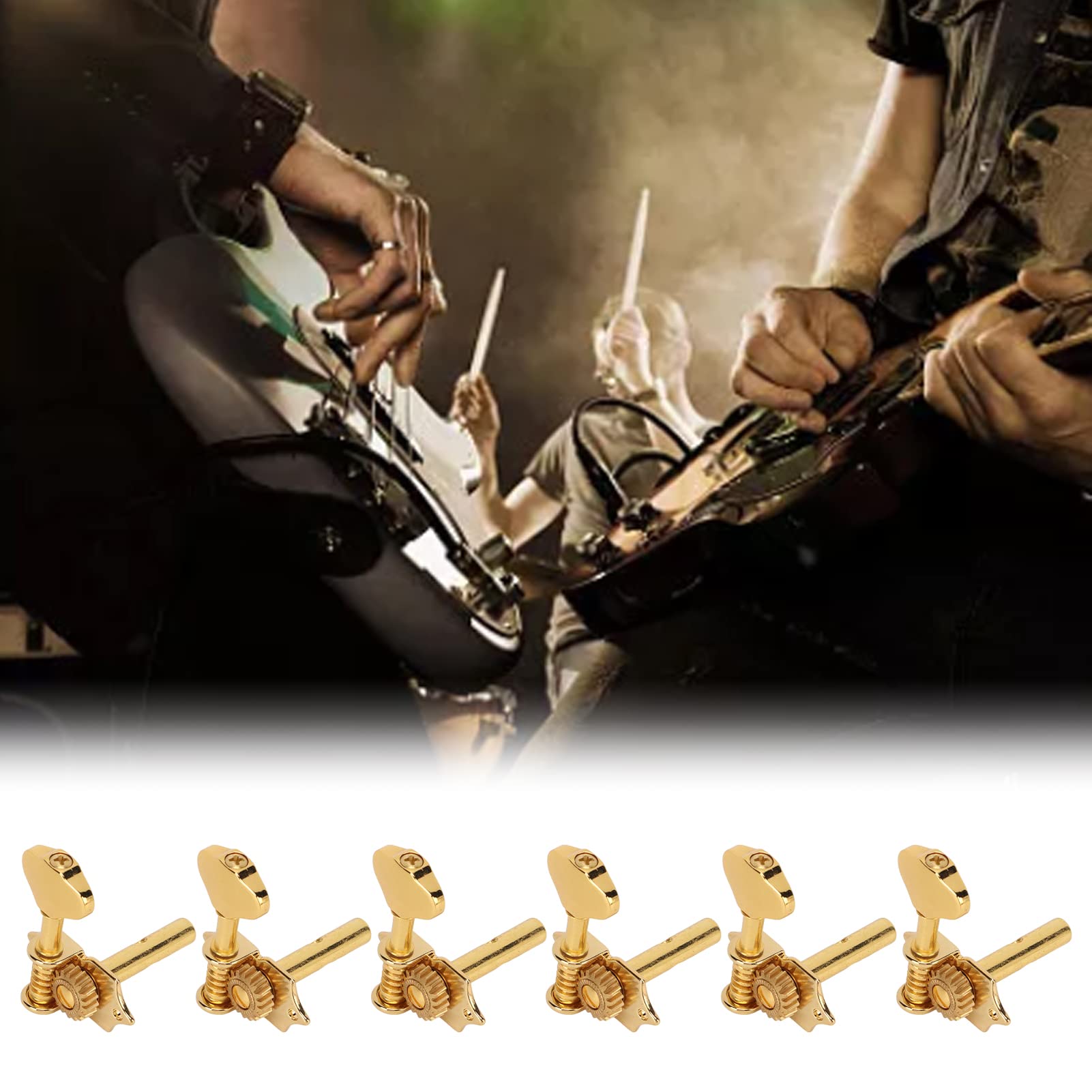 Amazon.co.jp: Xcello 6 個のギター弦チューニングペグメタルオープン