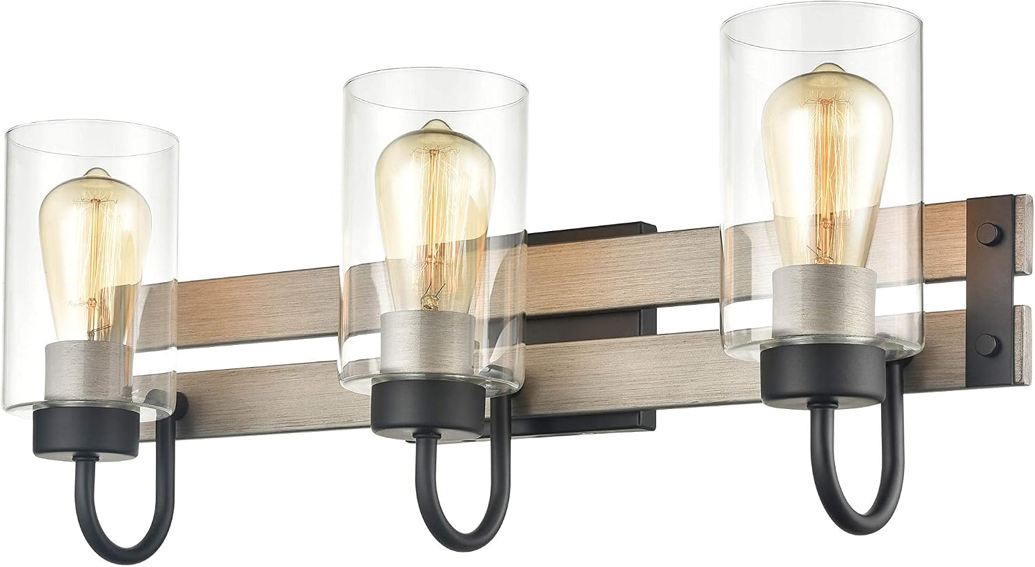 Product Deal HUANXIN Lighting Briarwood Collection Rich Oak Lighting Fixture (3-Lights Vanity)