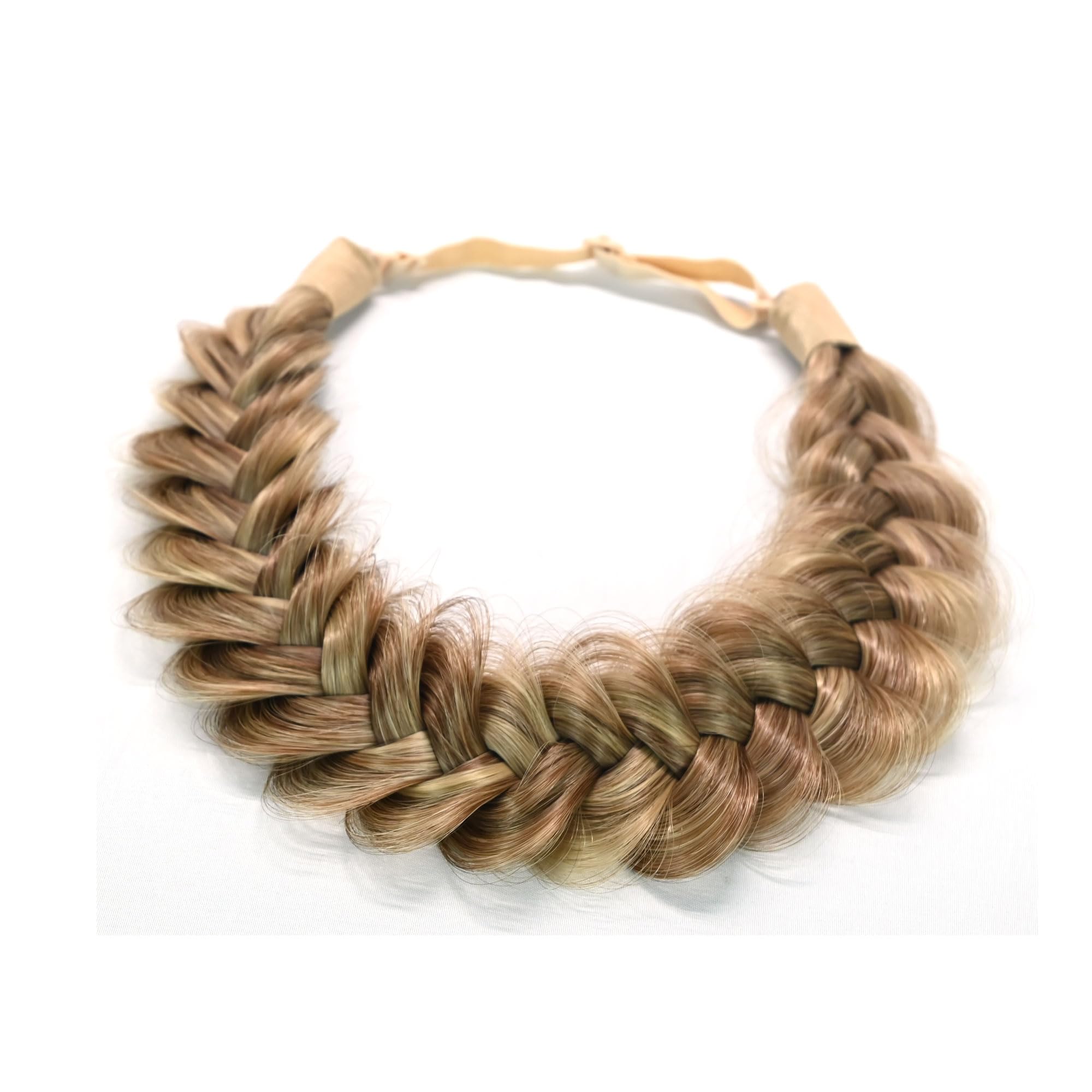 TOECWEGR Extensions Headband Hair Band Braided Classic Chunky Wide Plaited Wedding Fluffy Braids Wig Women Girl Beauty Accessory (Coffee Colour) - Image 3