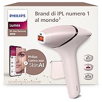 Philips Lumea 9900, dispositivo di epilazione IPL, alternativa ai dispositivi di epilazione laser, SenseIQ e SkinAI, 3 accessori per viso, corpo e zone di precisione, con e senza filo, BRI953, 02