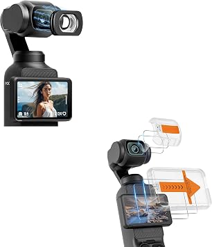 AR Screen Protector with Auto-Align Install Kit and Wide Angle Lens for DJI Pocket 3 Accessories
