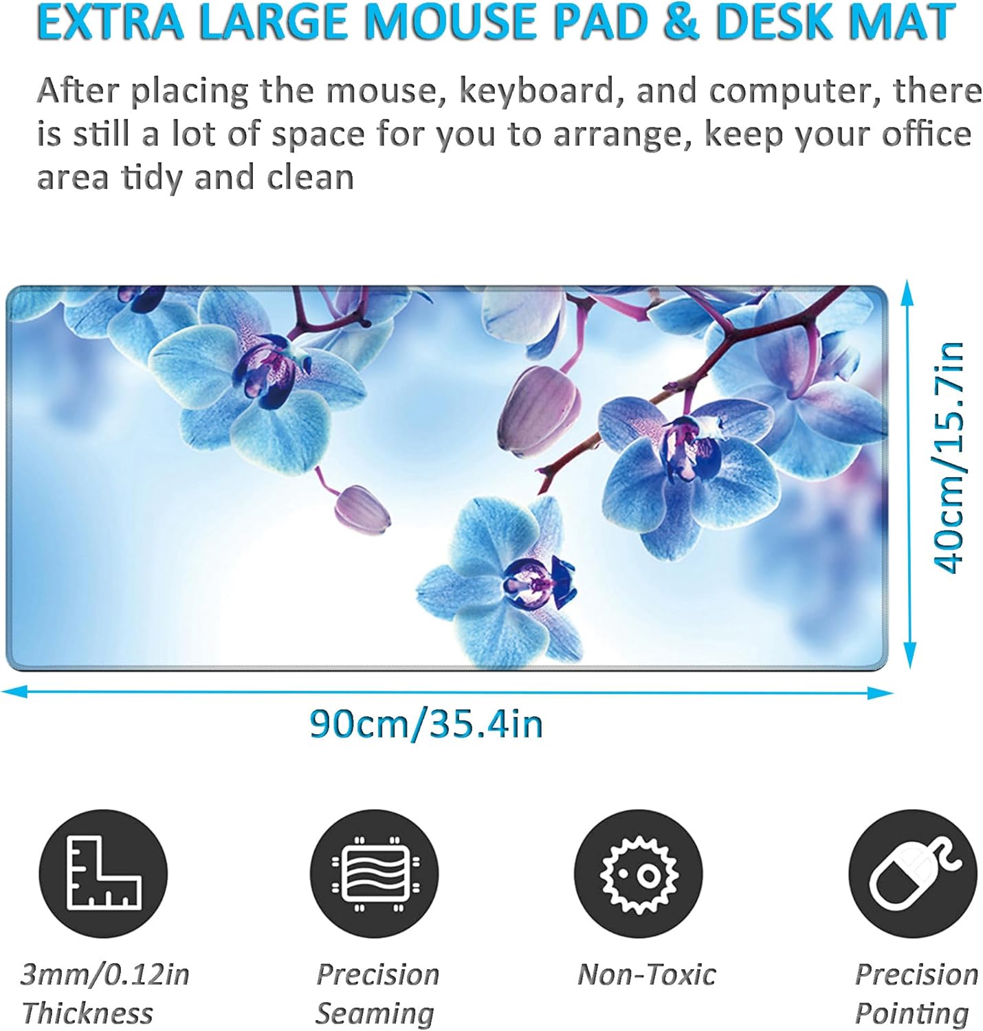 LL-COEUR Extended Office Mouse Mat Gaming Play Mat Computer Laptop Desk Pad 900x400x3mm (Colour 4)