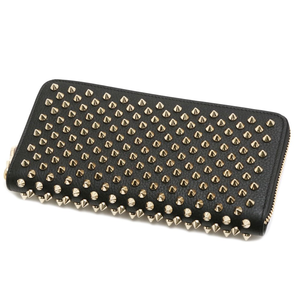 【美品】クリスチャンルブタン パネトーネ 長財布 ロゴ金具 ブラック レザー Christian Louboutin 24AWモデル クリスチャンルブタン