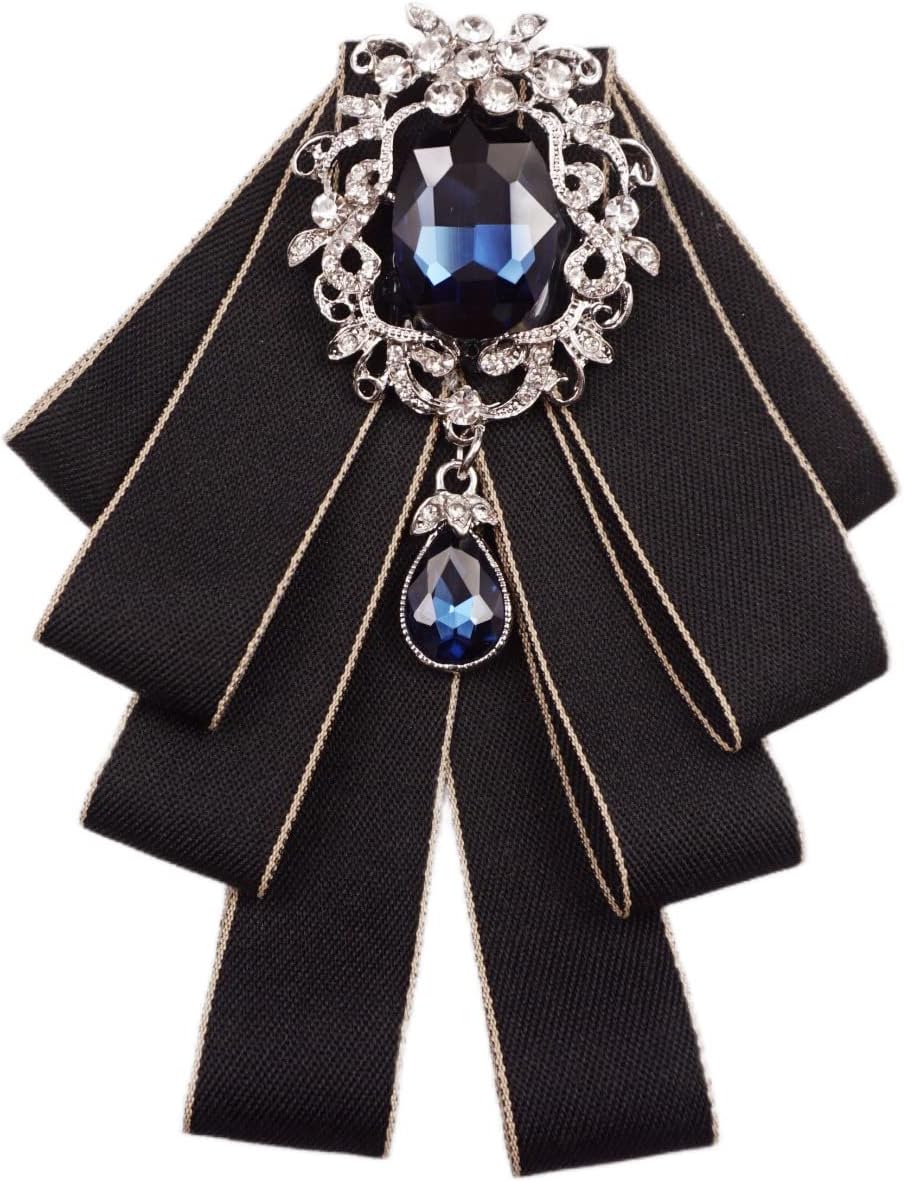 bowtie brooch for men bow tie self tie ribbon brooch uniform necktie pre tie fashion rhinestone jewelry for suits