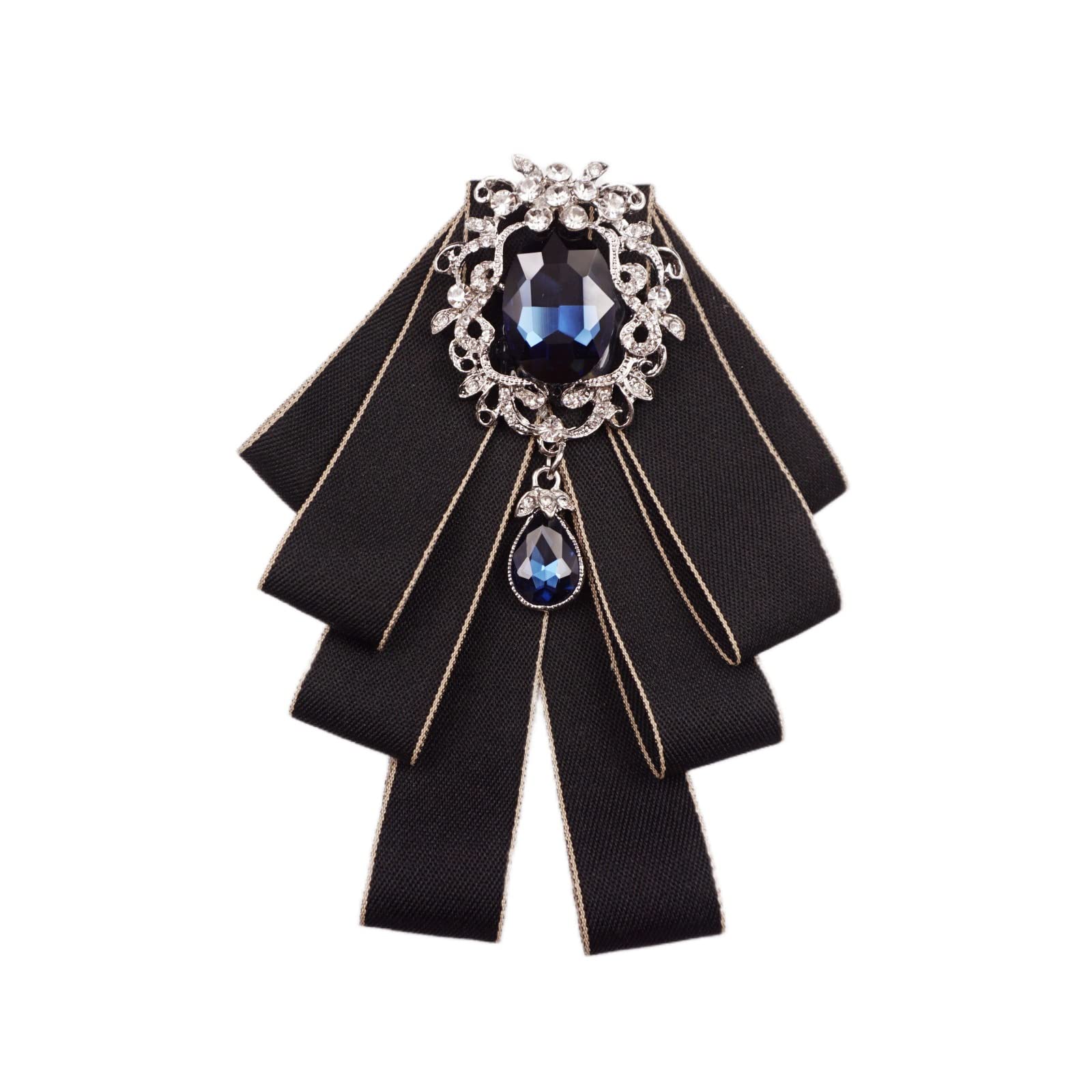 bowtie brooch for men bow tie self tie ribbon brooch uniform necktie pre tie fashion rhinestone jewelry for suits