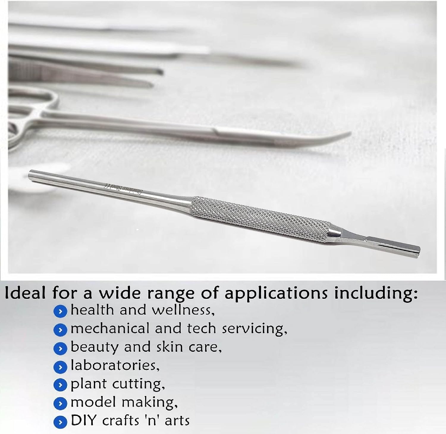 Premium Quality Round Scalpel Handle #3, Stainless Steel (Fits Size 9-16 Scalpel Blades) (Pack of 2)