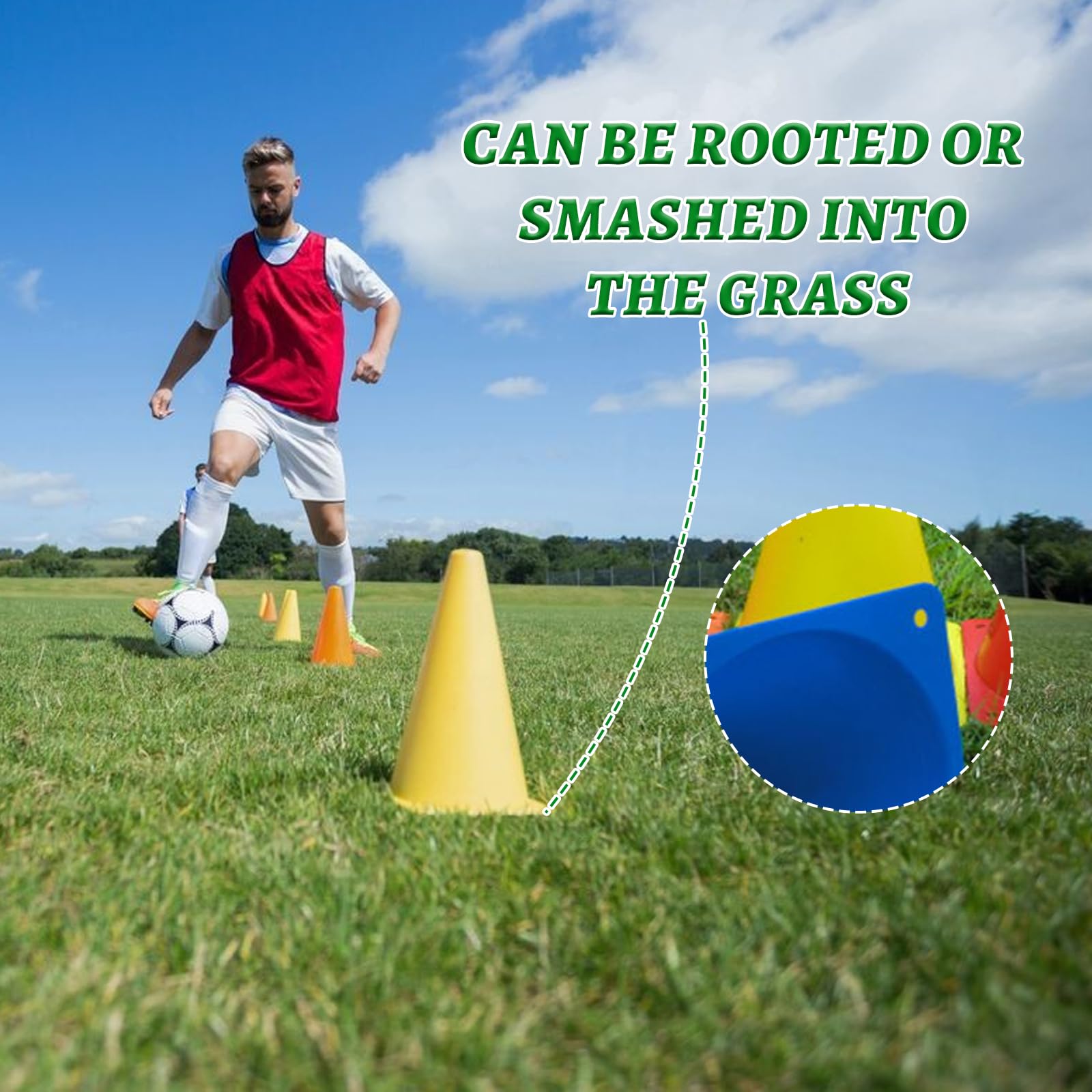 15 Pezzi 18cm Coni Allenamento Calcio Conetti Segnaletici Coni Sport Coni di Marcatori per Allenamento di Calcio, attività, Gioco, Pallavolo, Addestramento