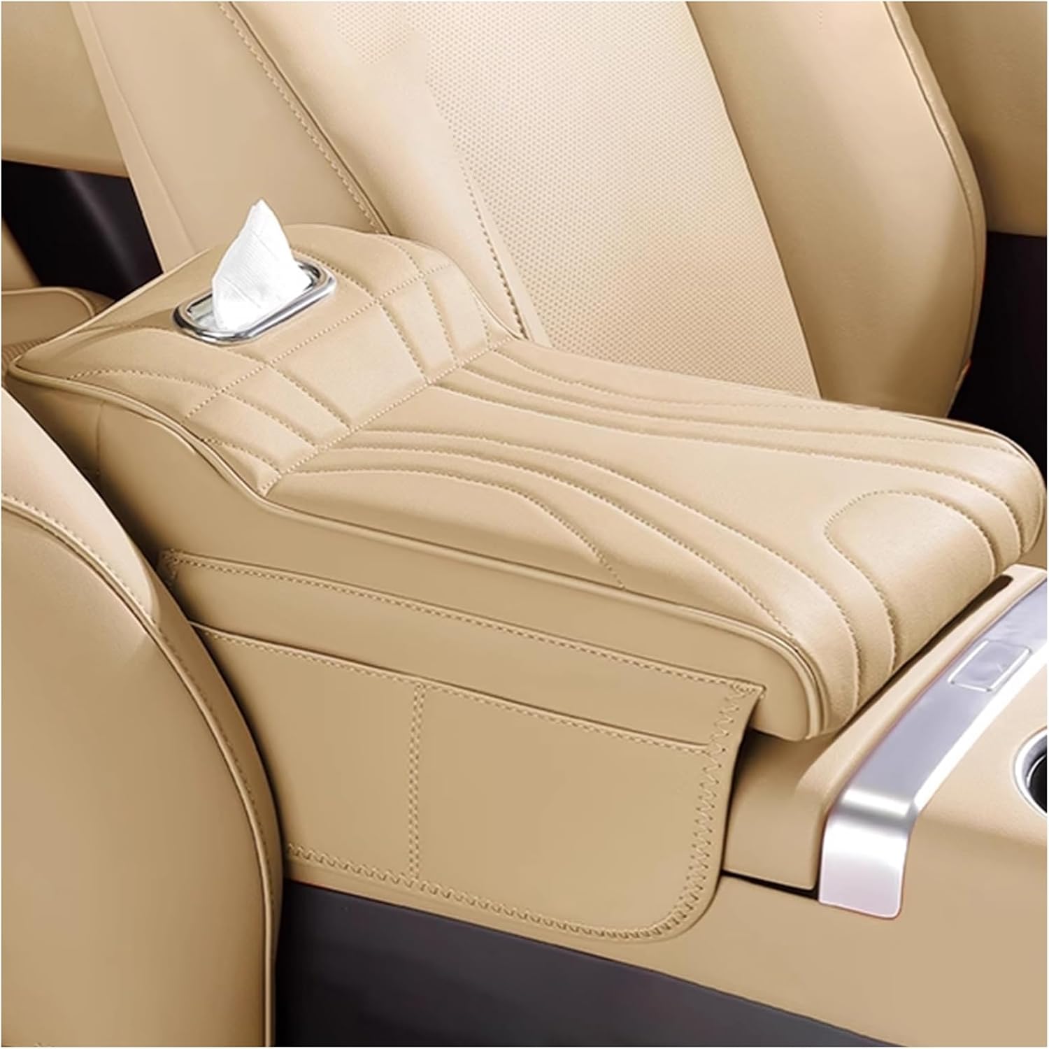 Car Armrest Cushion for Ford Mondeo'07 MK4 2007 2008 2009 2010 2011 2012 2013 2014 Leather Waterproof Armrest Box Cover Protector Car Center Console Cushion Pad