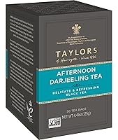 Vista 2 de Taylors of Harrogate Afternoon Darjeeling, Black Tea, Pillow Bags 50 Count (Pack of 1), Delicate, Sweet & Floral, Caffeinated, Enjoy Hot or Iced, 50
