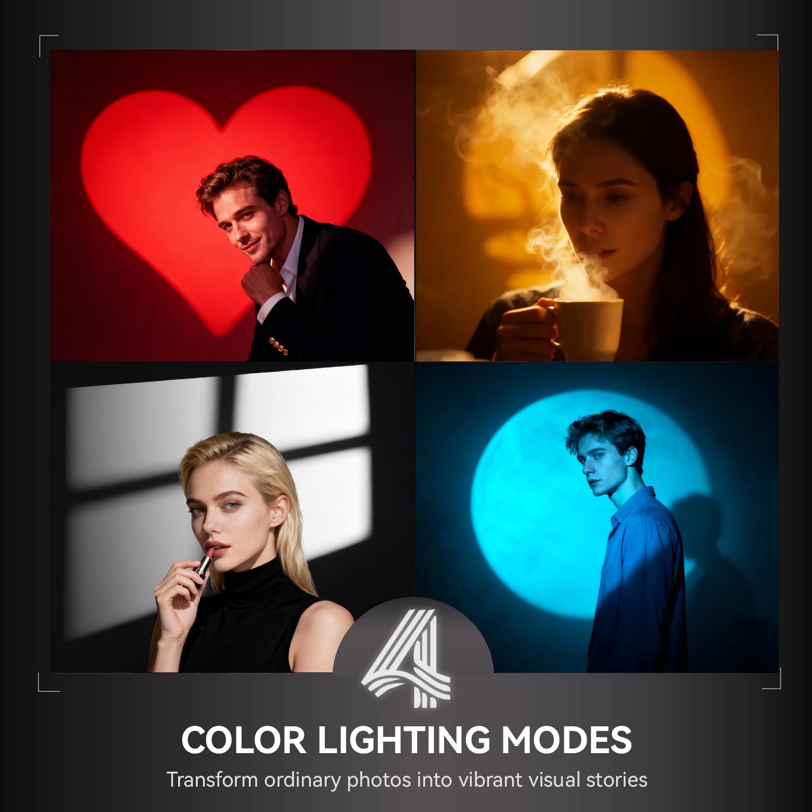 Amazon | PHOTOOLEX LED撮影用ライト 4色モード (4色 LED ライト