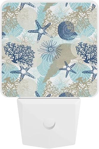 Miniatura 7 de Luz nocturna de estrella de mar enchufable, luces nocturnas LED con sensor de anochecer a amanecer, lámpara de noche para niños y adultos para