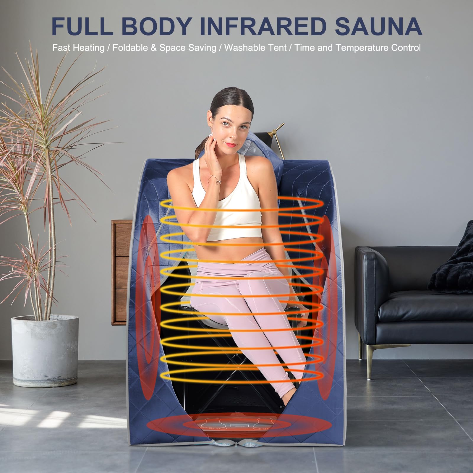 Sauna a infrarossi, sauna personale portatile, tenda spa per tutta la casa, cuscino riscaldante separato e sedia rinforzata portatile, relax a casa