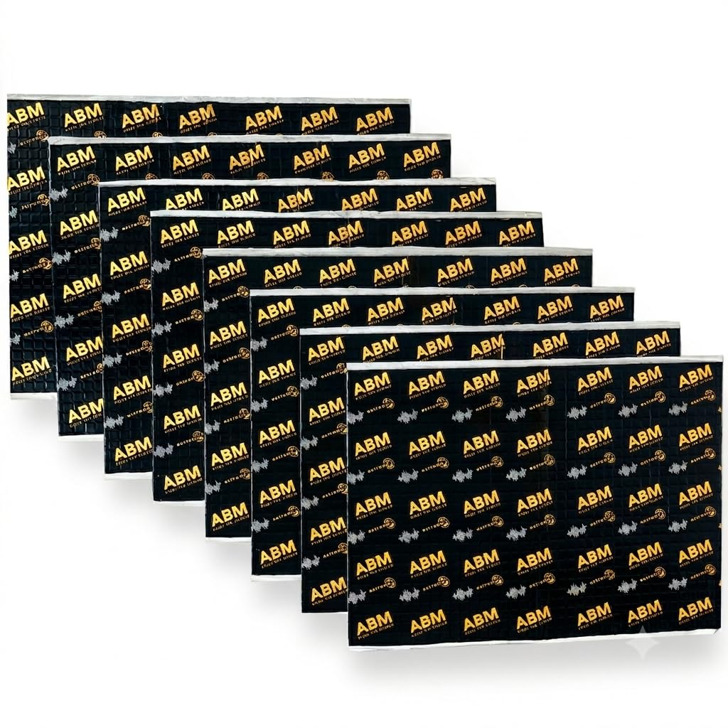 ABM Extreme mata tłumiąca dźwięk butylowy 2,0 mm, 50 x 70 cm (8 arkuszy = 2,8 m²), izolacja akustyczna i cieplna do samochodów osobowych, dostawczych, kamperów