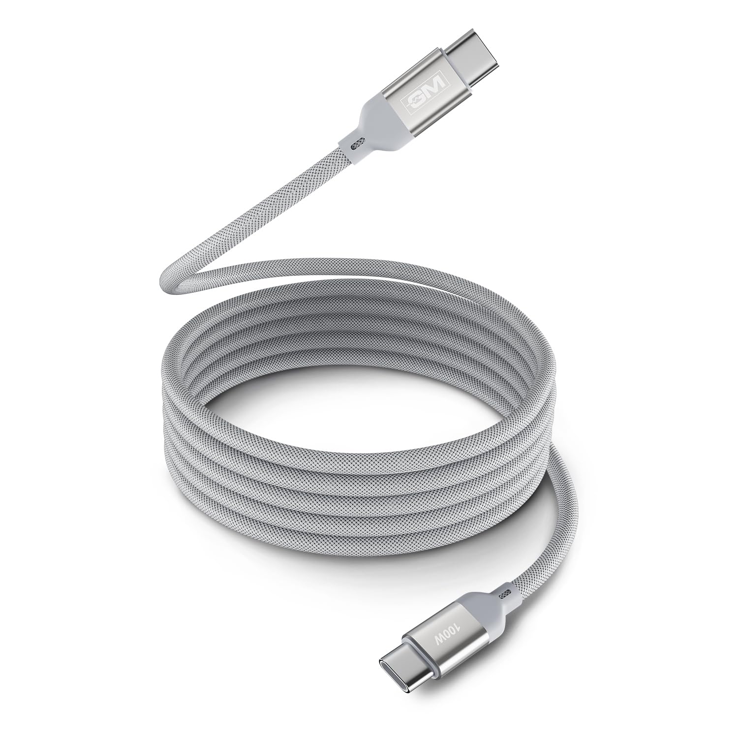 GM G+ Flash PD 100W White Magnetic Cable | Type-C to Type-C |1.2M Length| Premium Braided Copper Wire | Durable & Wear-Resistant for Seamless Charging and Data Transmission-image-28