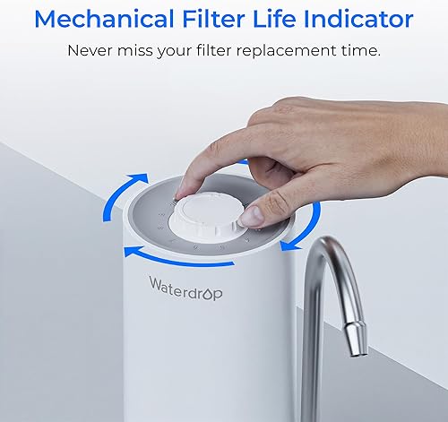 Miniatura 7 de Waterdrop Filtro de agua para encimera, filtro de agua de 4000 galones para grifo de fregadero y filtro de vida útil, reduce metales pesados, mal