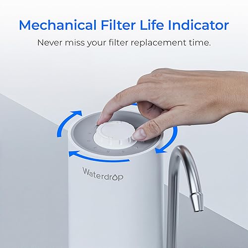 Miniatura 7 de Waterdrop Filtro de agua para encimera, filtro de agua de 4000 galones para grifo de fregadero y filtro de vida útil, reduce metales pesados, mal