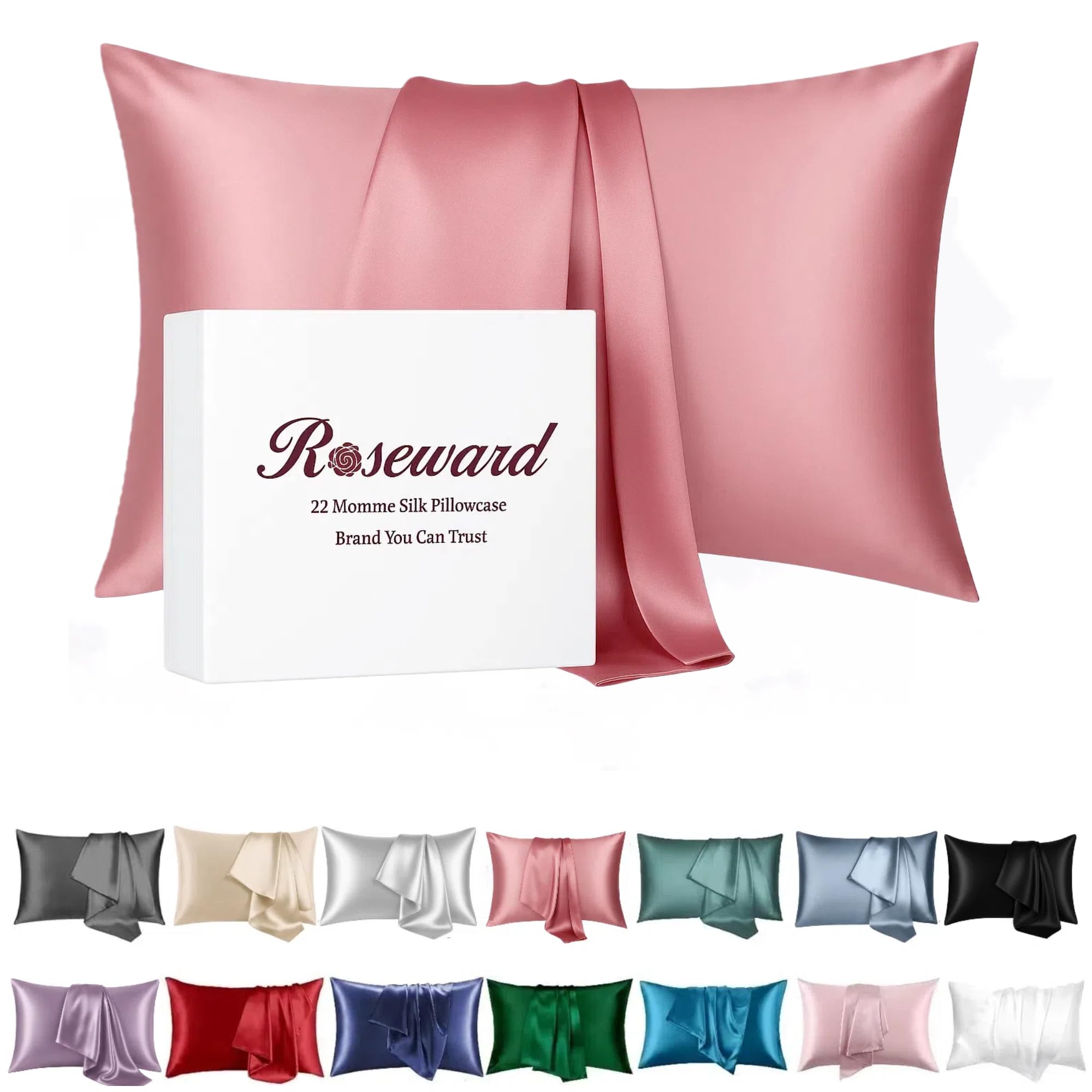 ROSEWARD Pure Mulberry Silk Pillowcase
