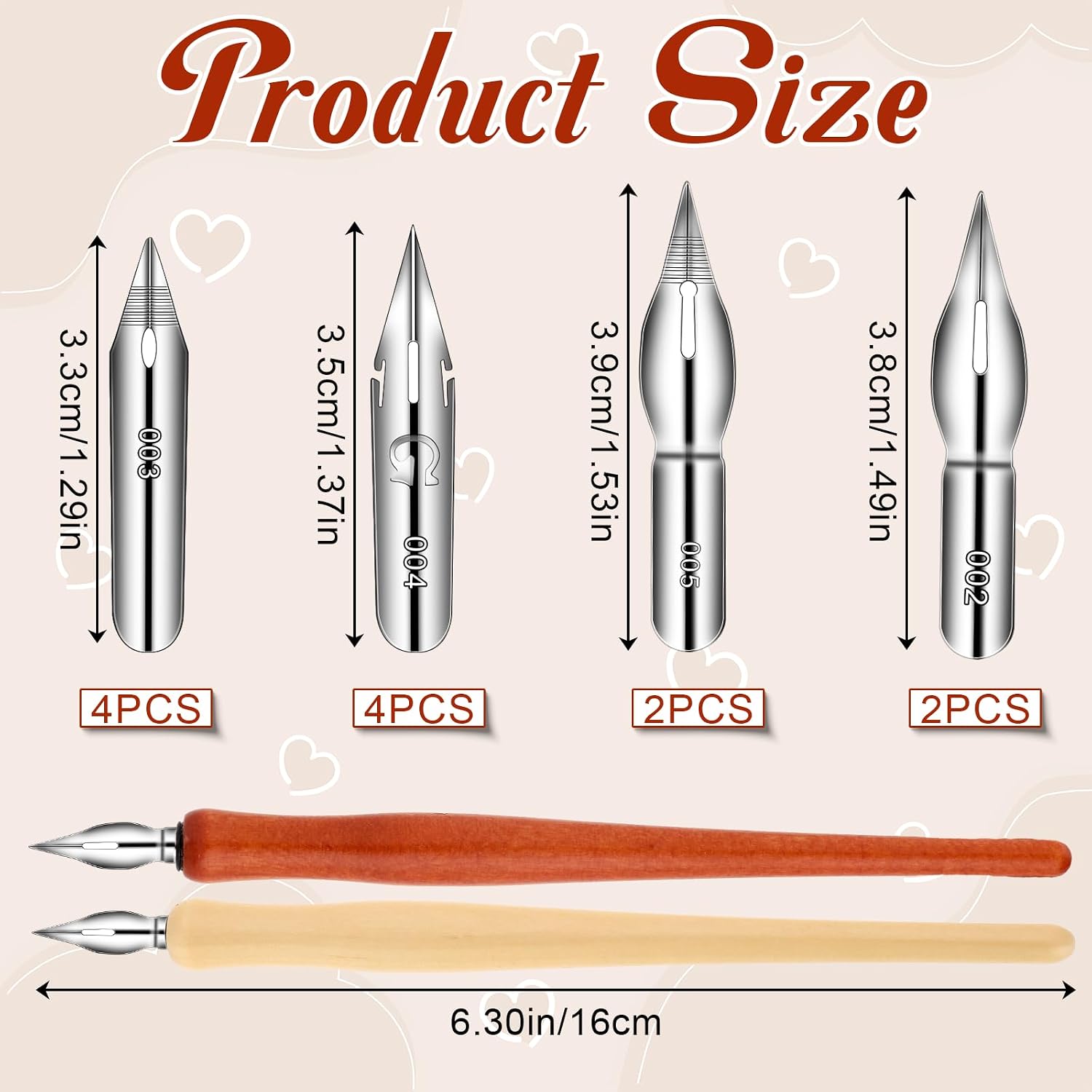 ElevateTech Comic Pen Nib Set, 14 Pcs Calligraphy Dip Pen Set Wooden Pens Holder with 12 Stainless Steel Dip-Nib Calligraphy Drawing Ink Pens Nibs Holders for Painting Writing Signing Comic