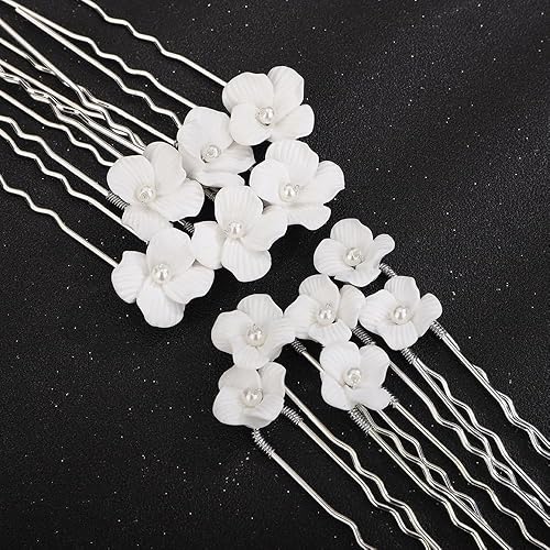 Miniatura 10 de Teyglen Pinzas para el pelo de novia de boda, pinzas decorativas para el cabello, accesorios de joyería para el cabello, hechos a mano, piezas de