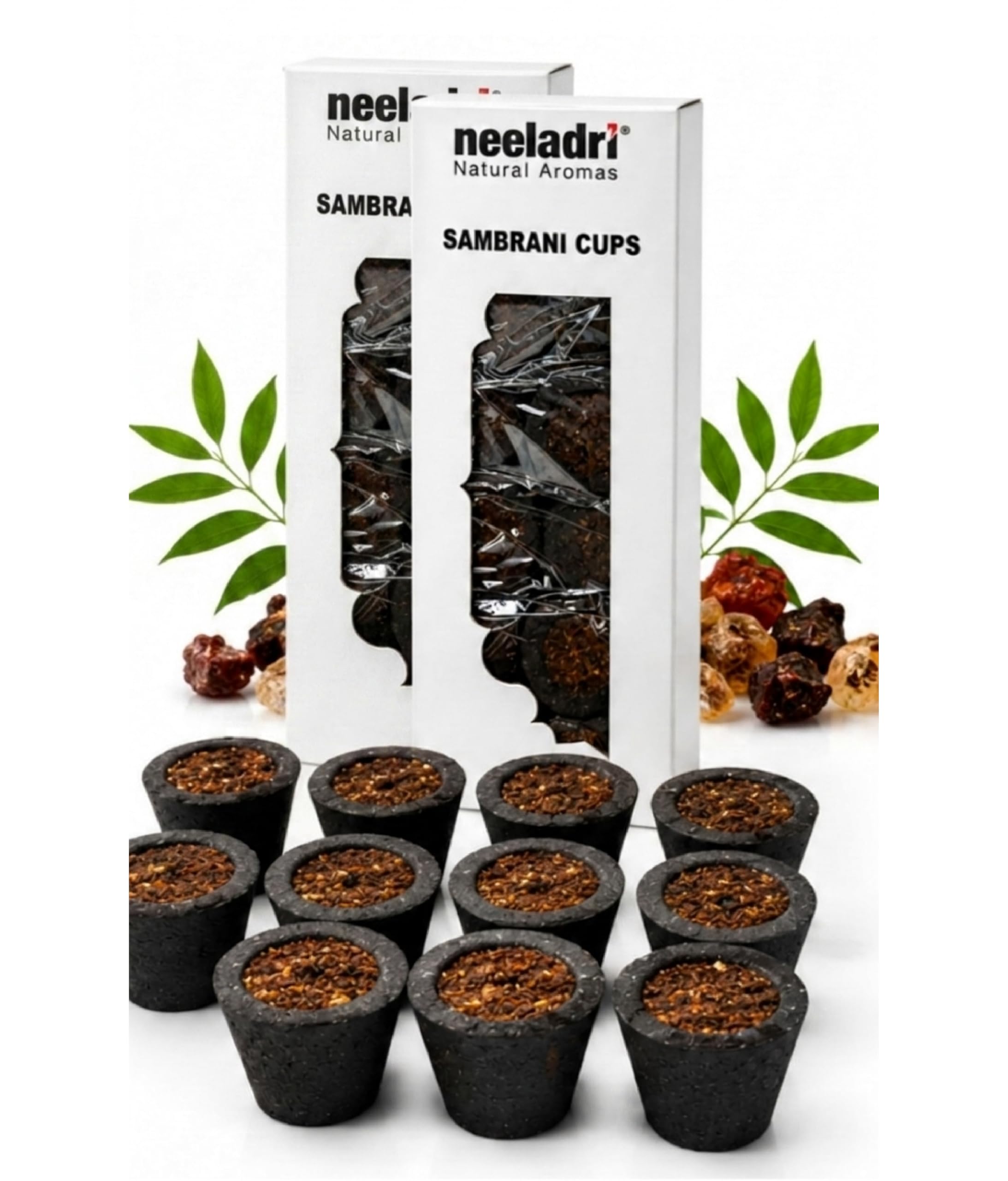 Neeladri Natural Aromas Sambrani Cups | 12 Natural Dhoop Cups | Long Lasting Fragrance | Pooja, Meditation & Home Fragrance | Easy to Light | Charcoal Incense Cups/ 2 Pack/ 24 Pic Cup-image-17
