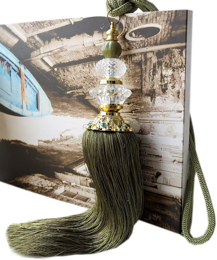 1 Pair Beautiful Crystal Tassels Curtain Tiebacks Holdbacks Buckle Holder Fashion Curtain Tiebacks Rope (Dark Coffee)