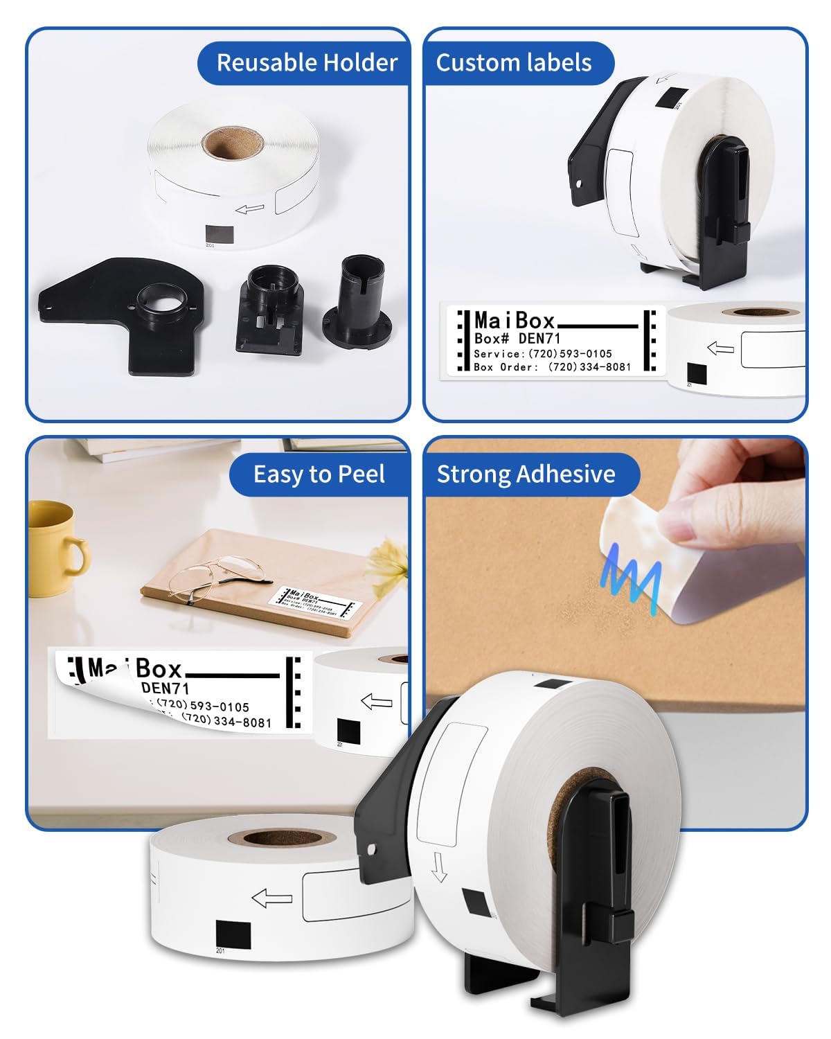 10 Rolls 29mm x 90mm Address Labels Replacement for Brother DK-11201 DK11201 Shipping Labels Compatible with Brother QL-500 550 570 700 710W 720NW 800 810W 820NWB 1050 1110NWB - Image 4