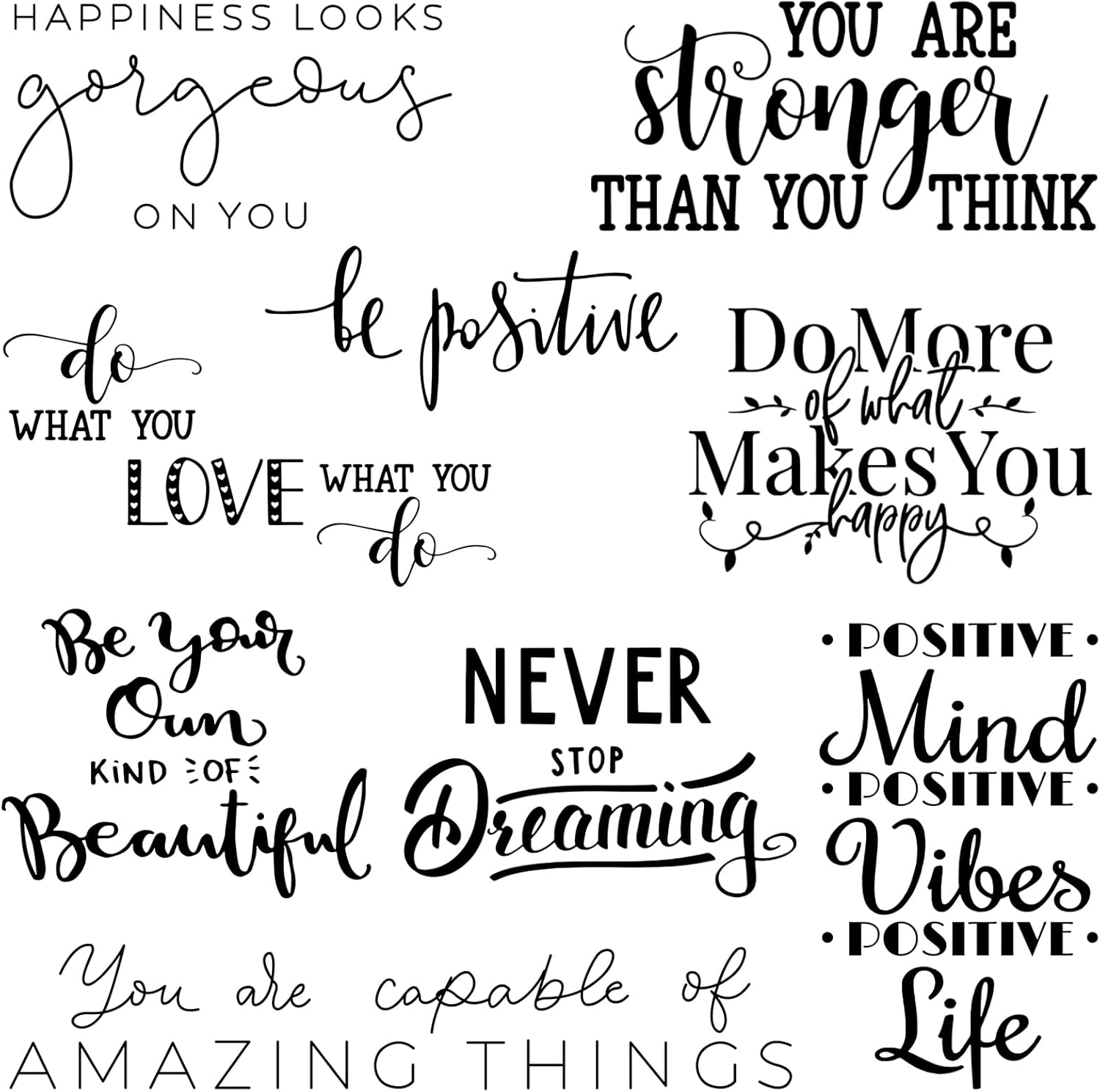 Ctosree 9 Pcs Vinyl Wall Stickers Inspirational Saying Wall