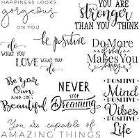 Ctosree 9-Pack Inspirational Vinyl Wall Decals - Motivational Quotes Stickers, Removable PVC Murals for Home Office School Dorm