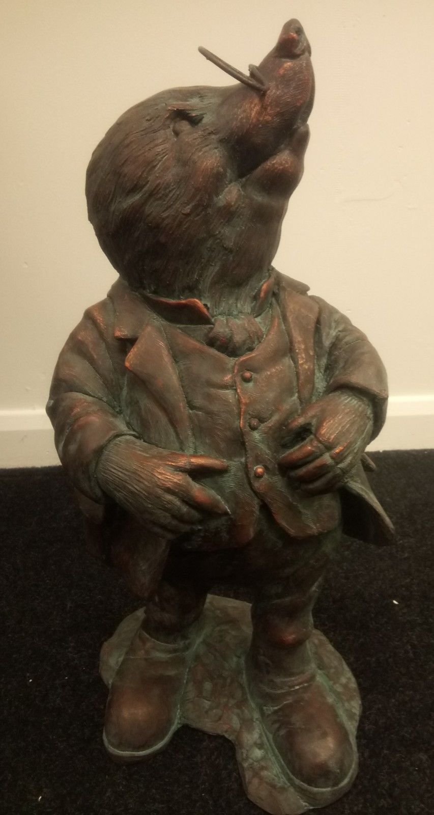 Pollys Garden and Gifts for Home & Garden Mole WInd in the Willows Tales of the Riverbank Garden Statue Figurine Resin Bronze Finish