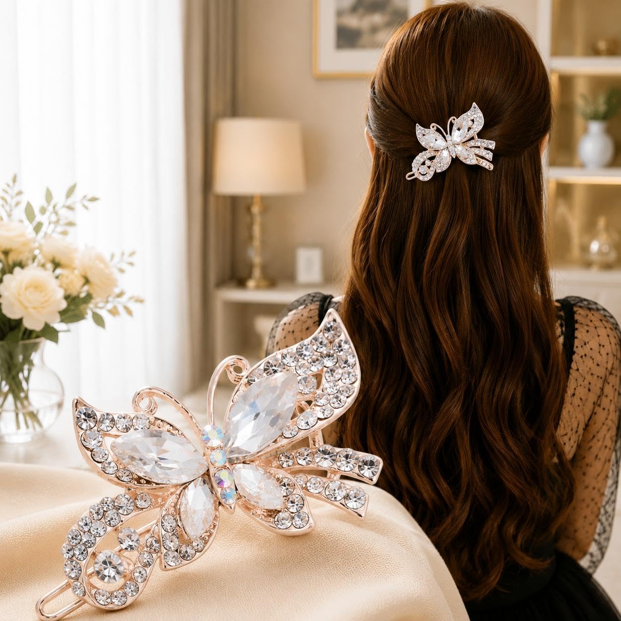 Butterfly Hair Pin, Decorative Alloy Hair Clip for Everyday Hairstyles, Party Looks, Dressy Outfits and Hair Styling