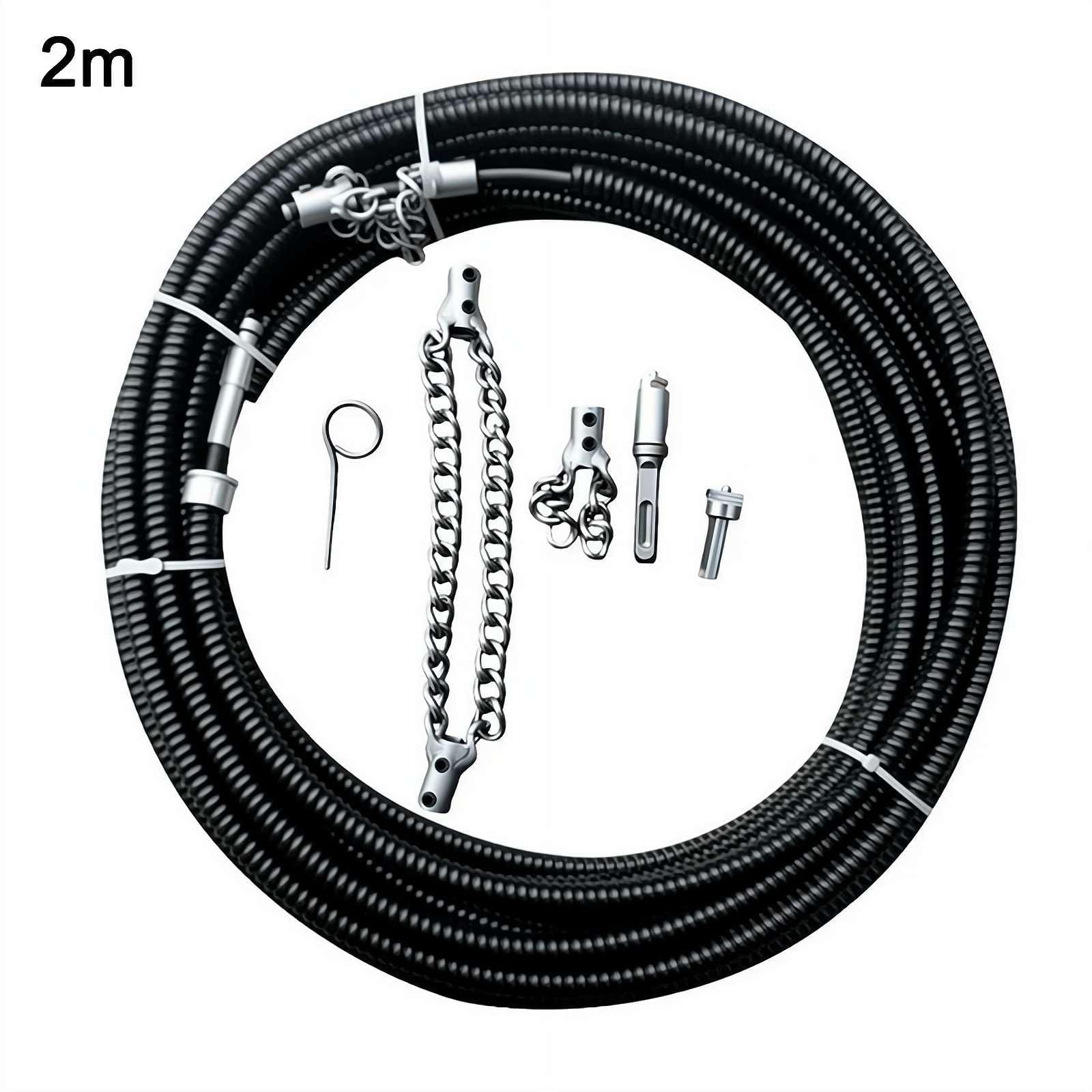 Máquina limpiadora de desagües eléctrica de 1 a 5 m, draga de fontanería con extensión de 16 mm, herramienta de resorte para fregadero, tuberías, baño, limpieza y descalcificación