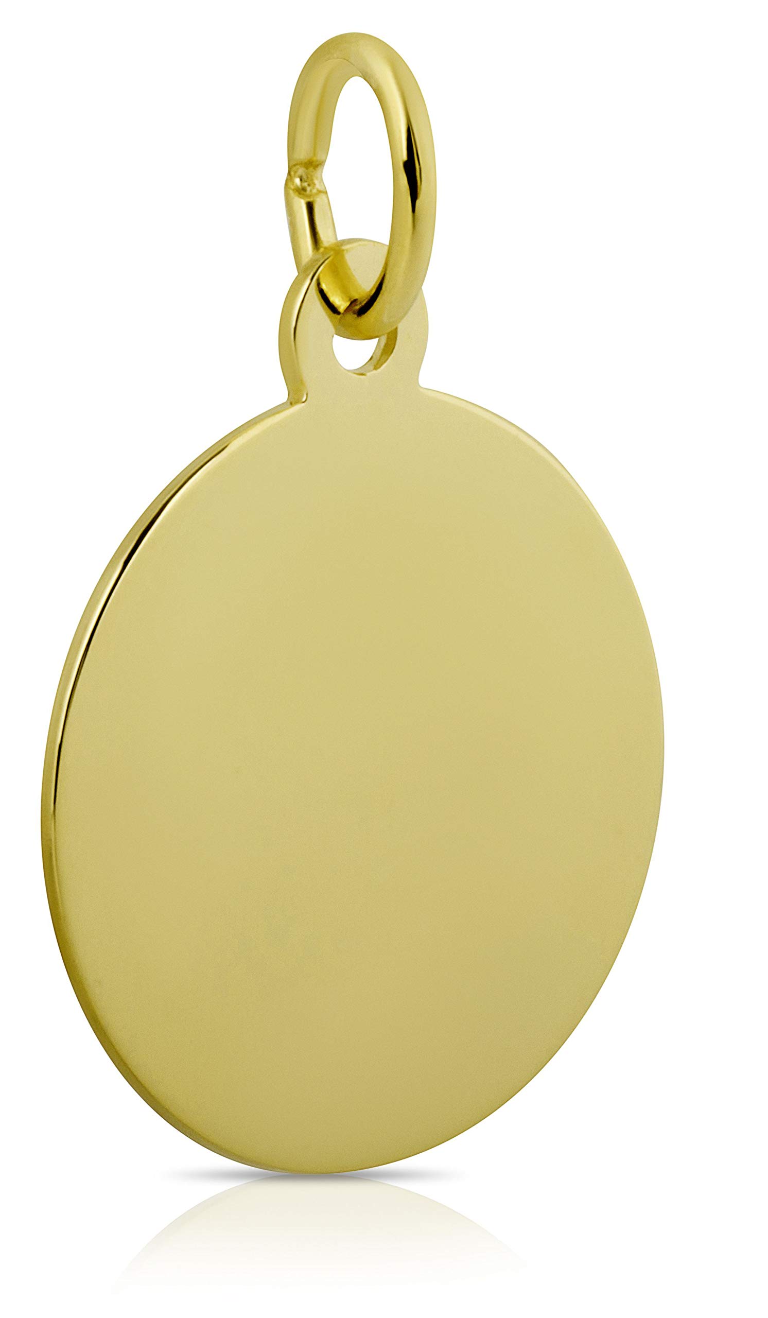 unbekannt Gravurplatte Gelbgold 333 Gold 8k rund 14 mm Anhänger inklusive Gravur Kettenanhänger Ketten Goldschmuck
