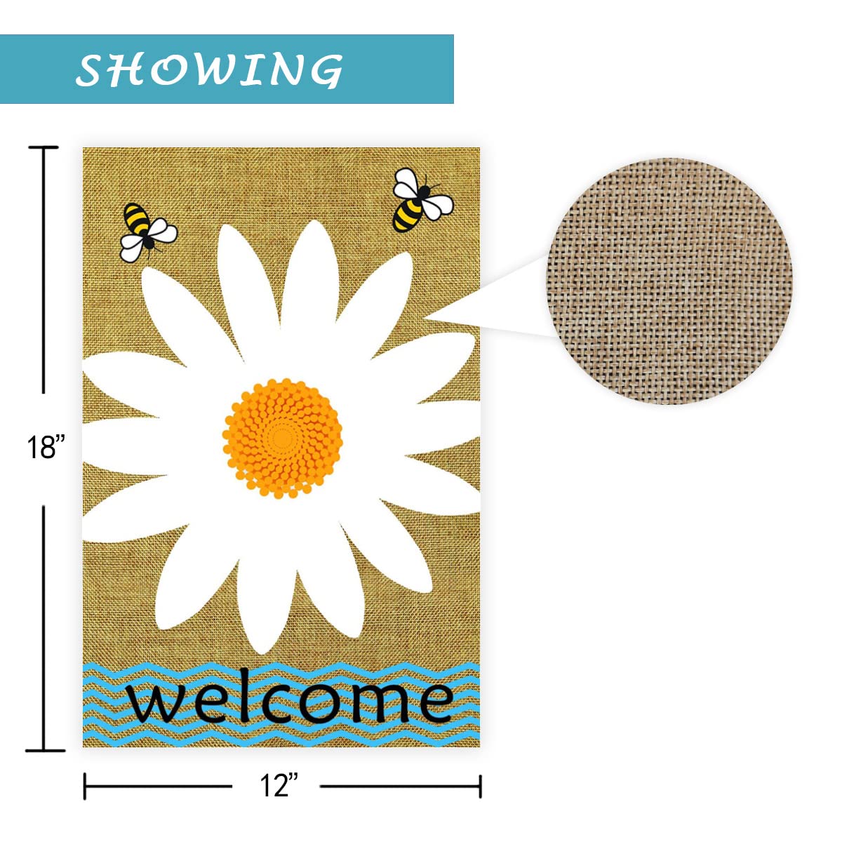 Texupday Gartenflagge Mit Flip-Flop & Blumenmuster – 30,5x45,7 Cm, Doppelseitig Aus Jute, Wetterfest & Rustikal