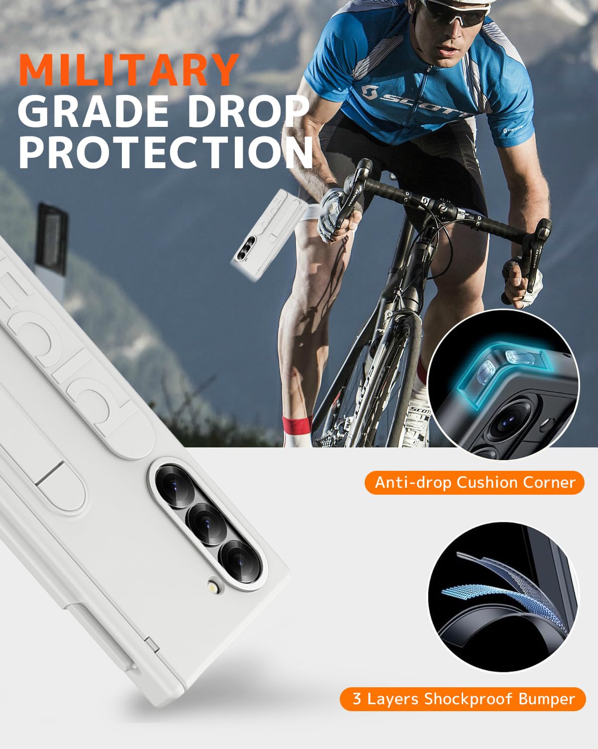 NINKI Do Samsung Galaxy Z Fold 7 Smukłe Etui z Ochroną Prywatności Ekranu i Podstawką, Etui na Telefon, Ochrona Zawiasów, Wbudowany Rysik i Uchwyt na S Pen, Ultracienkie, Odporne na Wstrząsy Etui