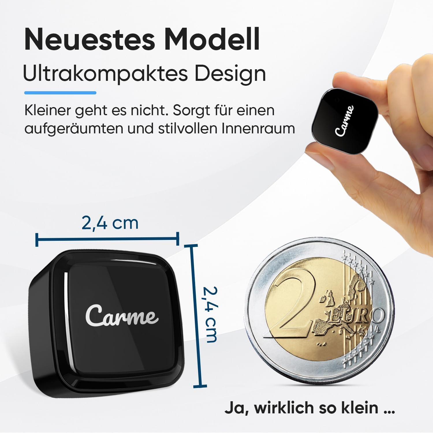 CarMe Ultra Mini 2-in-1 CarPlay Wireless Adapter & Android Auto Wireless Adapter, wandelt kabelgebundenes CarPlay & Android Auto in kabellos um, Easy Plug & Play für iOS 10+/Android 11+ (Schwarz)