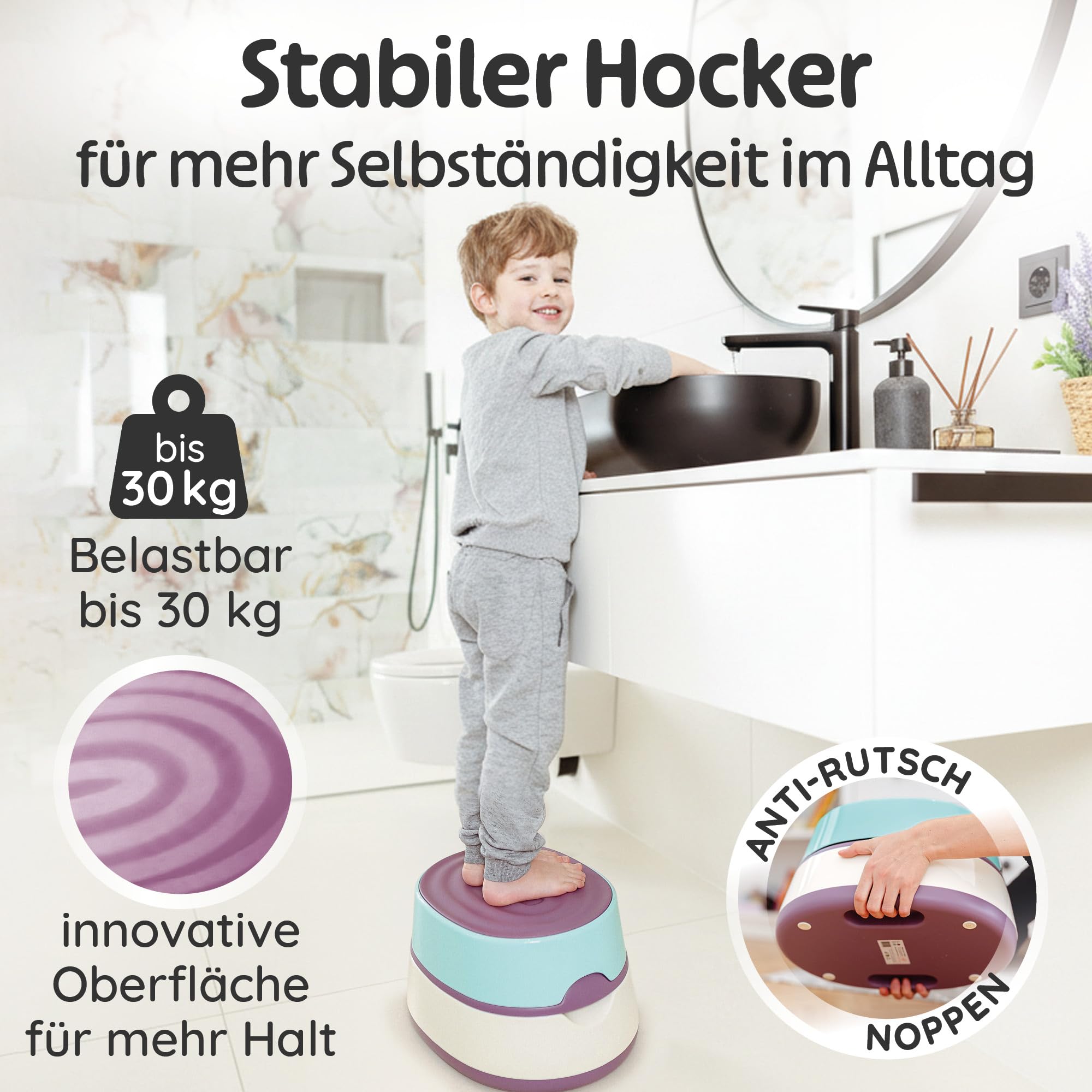 Merle Toys Nocnik dla dzieci, toaleta 3 w 1, certyfikat TÜV, bez BPA, toaleta do nauki korzystania z nocnika od 1 roku, toaleta dla dzieci + taboret toaletowy, łatwe czyszczenie, miętowy
