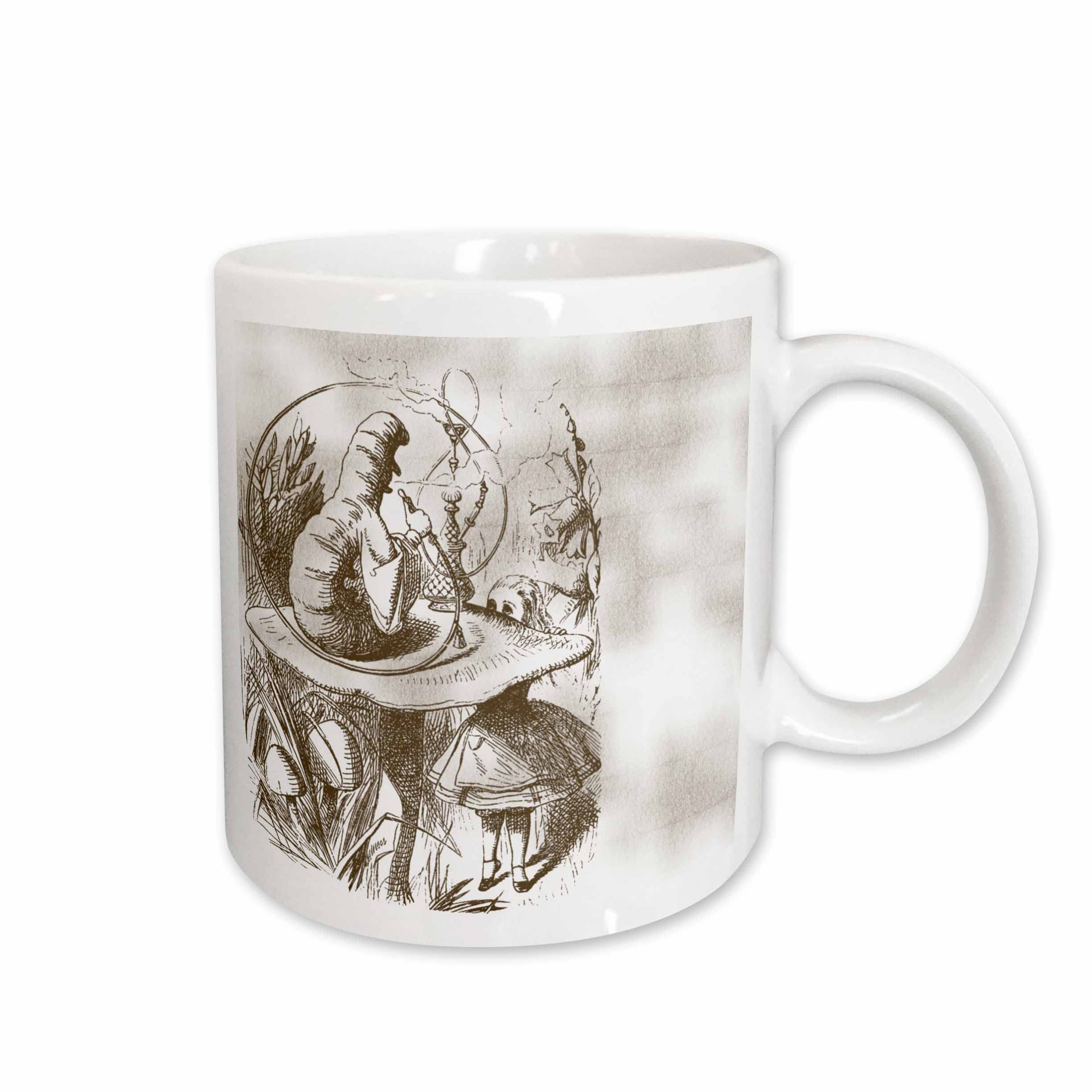 3dRose Caterpillar on Mushroom Vintage Alice in Wonderland 15oz Mug