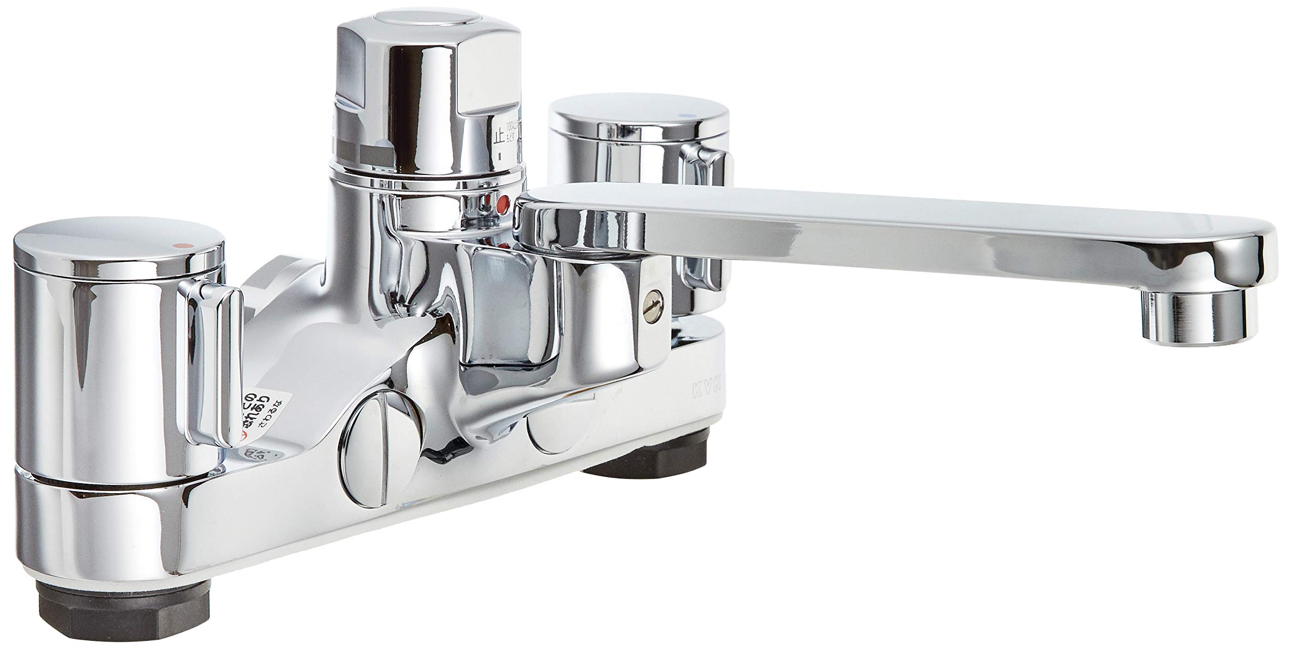 KVK ケーブイケー デッキ形定量止水付2ハンドル混合栓 KM296 KVK（ケーブイケー） KM296 デッキ形定量止水付2ハンドル混合栓 KVK 台付き