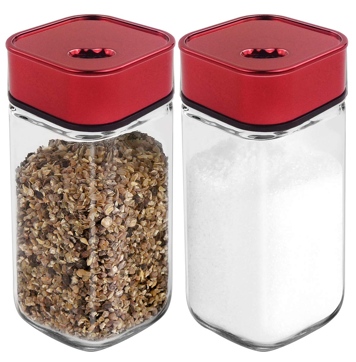 Buy Salt and Pepper Shakers Set with Adjustable Pour Holes Salt