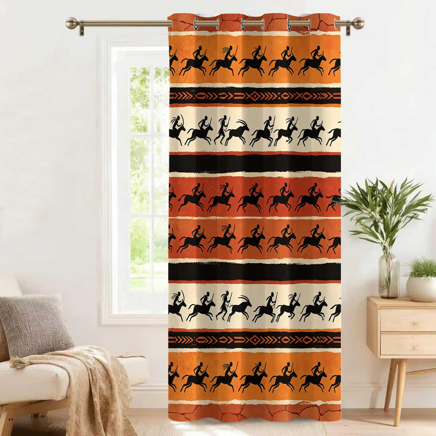Tenda per Porta Privacy Oscuranti Termica Isolante 140x240cm con Occhielli, Motivo Caccia AfricanaCaccia Africana 3D, per Interni Camera da Letto, 1 Pezzo D2221