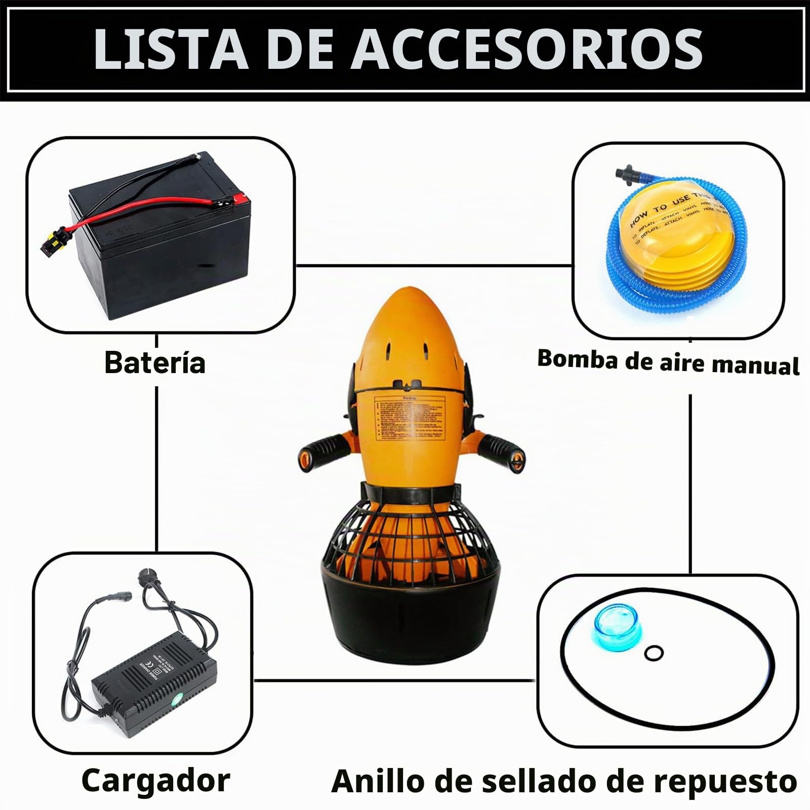 Sea Scooter para Adultos: Explorador Submarino con hélice de Doble Velocidad para Lagos, océanos, Buceo en Piscinas, Aventuras en el mar, batería de Larga duración