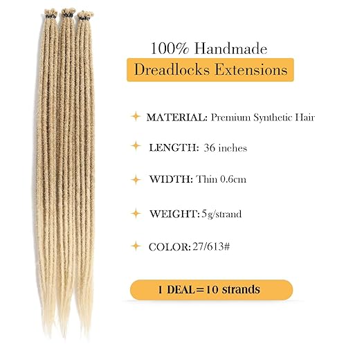 Miniatura 10 de FANCEE Extensiones de rastas 3 en 1 mixtas DE juego completo de 20 hebras de extensiones de rastas suaves de doble extremo para mujer, 24 pulgadas