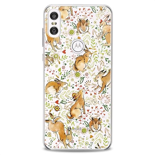 Miniatura 3 de Funda de TPU compatible con Motorola G9 G8 Plus G7 E20 P40 Z4 Edge 20 G22 Stylus Animal Green Rabbit Floral Kid Slim Fit Patrón lindo diseño de
