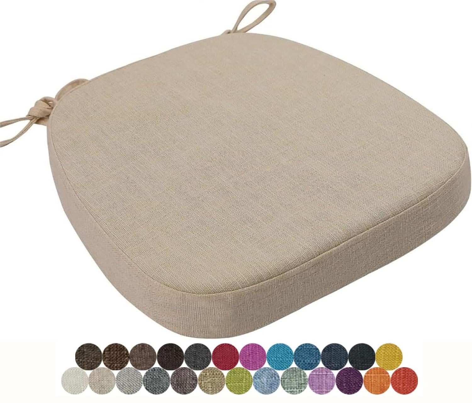 seokor Chair Cushion Kitchen, Memory Foam Chair Pads, 40x38/43x40/43x42cm with Ties Non-Slip Chair Pads，Outdoor Indoor Seat Cushion for Dining Office Garden Chair(Color12,40x38x8cm)
