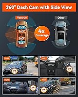 Vista 4 de Vantrue N5 4 Channel WiFi 360° All Sides Dash Cam, STARVIS 2, IR Night Vision, 2.7K+1080P*3 Front Rear Inside Dashcam, Voice Control, GPS, 24 Hours