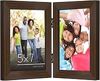 Vista 14 de Americanflat Marco de fotos con bisagras de 4 x 6 pulgadas con vidrio inastillable, marcos de fotos dobles con madera de ingeniería, colección