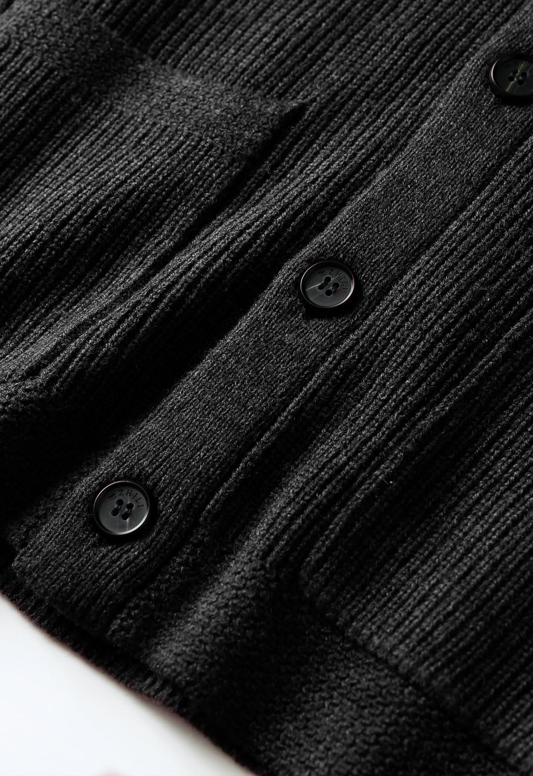 Cardigan Sciarpa da Uomo Collare Bag Wired Solid Color Buttons Autunno e Inverno Mens Abbigliamento