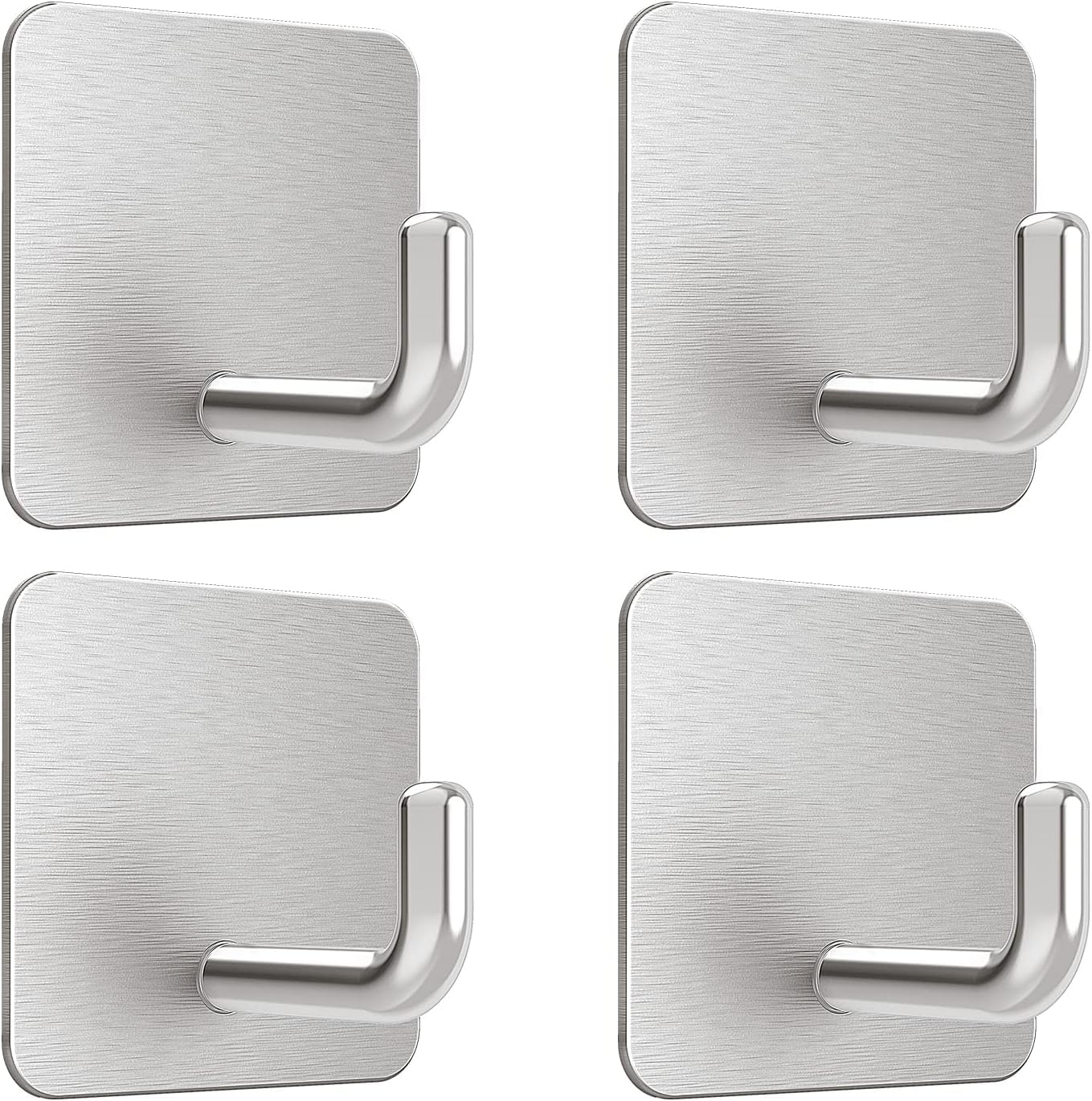 HXY Adhesive Wall Hooks for Fire Blankets Waterproof Stainless Steel Hooks for Home Office and Outdoor Hanging, Max Load Capacity 6.6 lbs（4 Items）