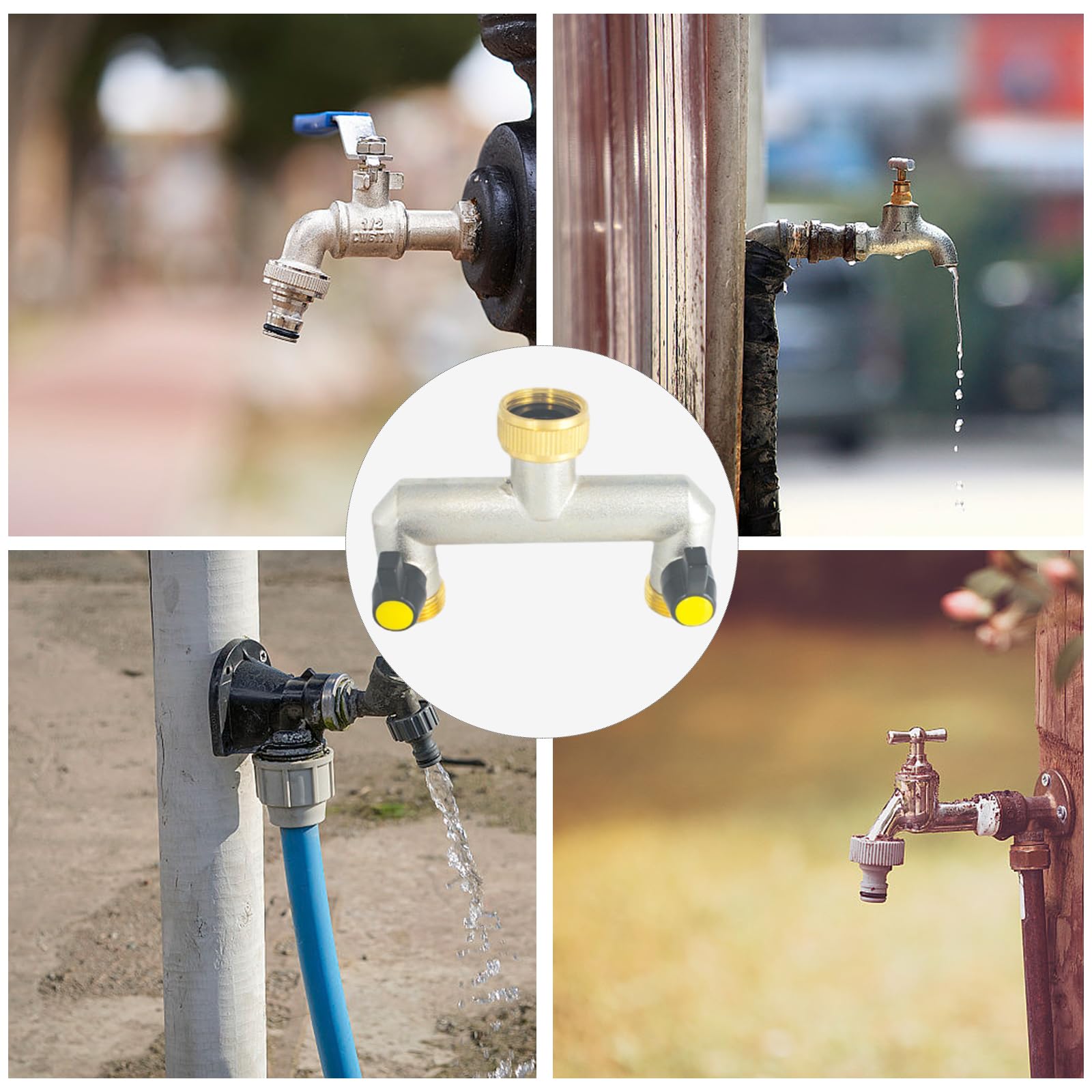 Mdlufee Distributeur 2 Voies : Distributeur D'eau 3-4" Et 1-2" Avec Robinet Distributeur D'eau